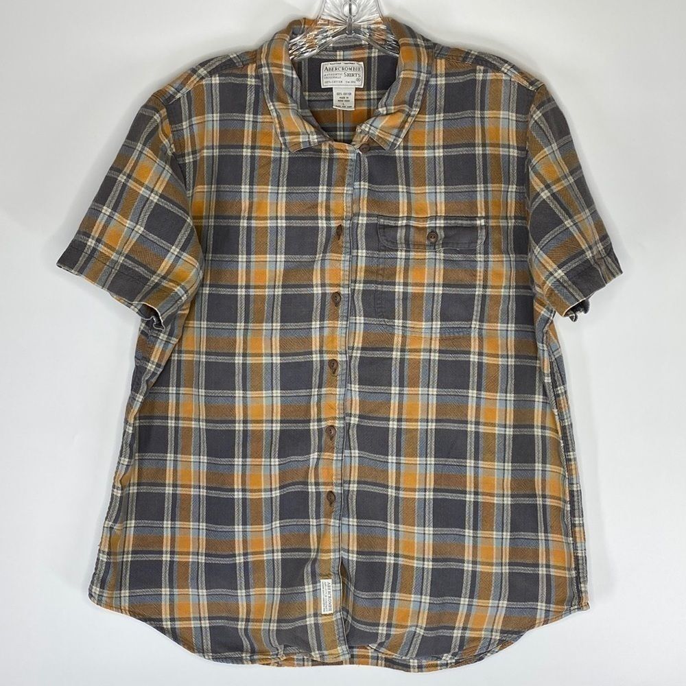 Vintage Abercrombie & Fitch Hook & Loop Short Sleeve Button Down Shirt Large